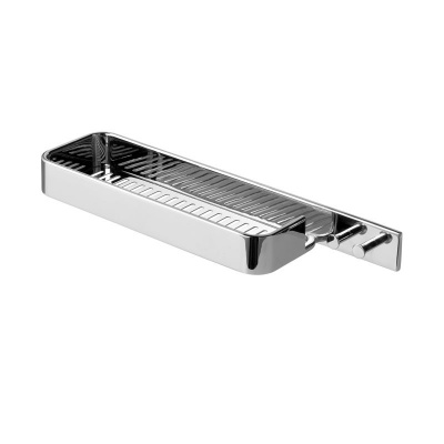 Il Giglio  Rectangular Shower Basket with Hooks - Stainless Steel