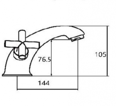 Avant cross handle monobloc basin mixer with fixed spout