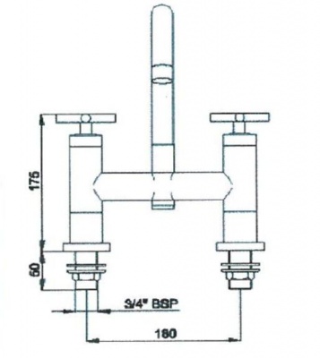 Avant cross handle bath filler