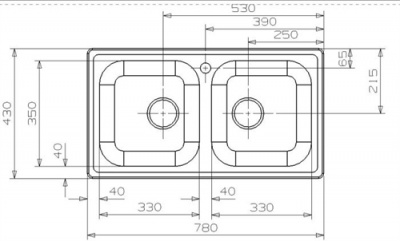 Compact Commercial Series Double Bowl Sink