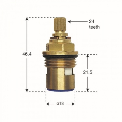 46mm Tall Quarter Turn Tap Valves with 24 Teeth