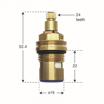 52.5mm Height Quarter Turn Tap Valves with 24 Teeth