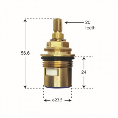 3/4'' BSP Quarter Turn Tap Valves -57mm Tall