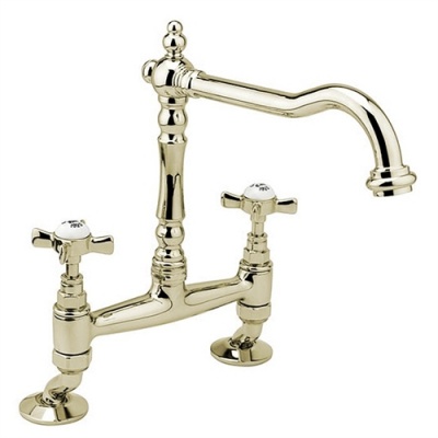 Classic Gold Plated Edwardian Bridge Kitchen Tap