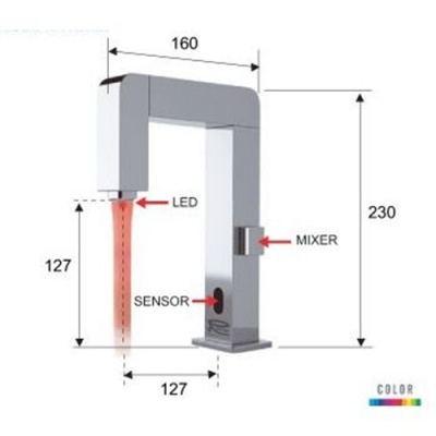 The Designer Series LED Showcase Basin Sensor Tap