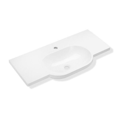 HEWI composite washbasin with generous side storage/no grips - 850mm wide