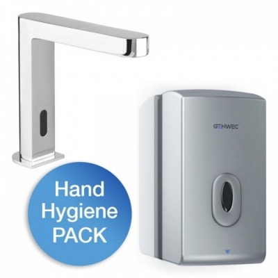 Bristan S3 Sensor Tap with Genwec Designer Sensor Soap Dispenser