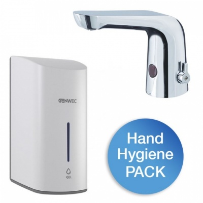 Bristan S4 Temperature Adjustable Sensor Tap with Genwec Sensor Soap Dispenser