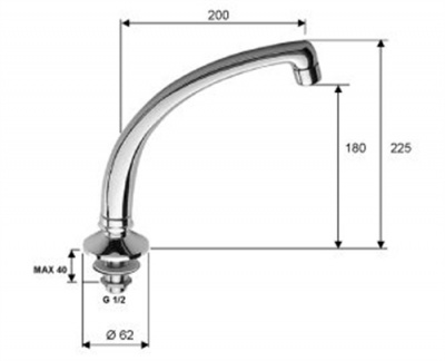 Hart Commercial Swivel Spout For Basins & Sinks