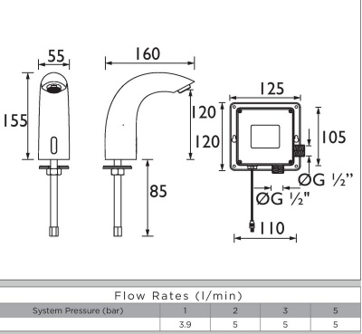 Bristan S1 automatic swan spout sensor tap | WRAS approved touchless taps