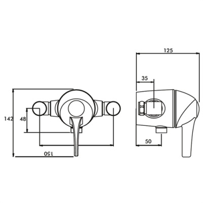 Intatec Vista Exposed Sequential Thermostatic Valve