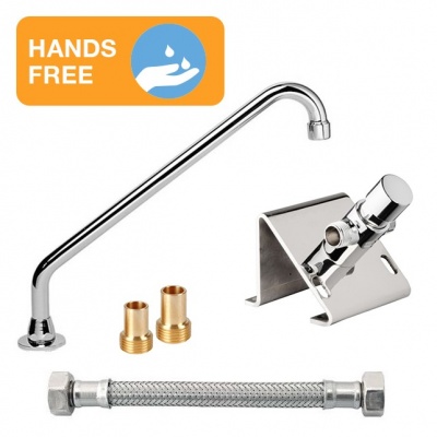 Push Button Foot Set with Long Reach Swivel Spout | Foot Control Handwashing