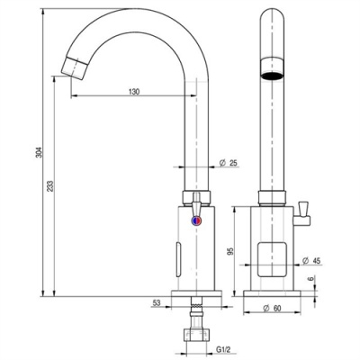 Monolith 15 Short Reach  Autotap | Swivel Spout Sensor Tap