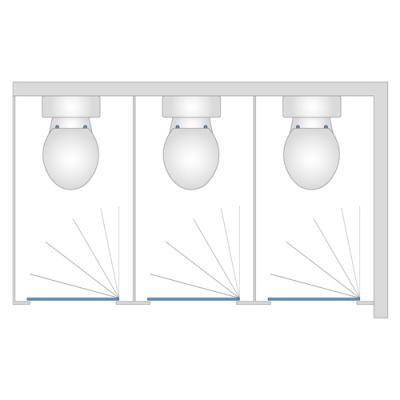 Nursery 'Wave' Corner Sited - 3 Cubicle Pack