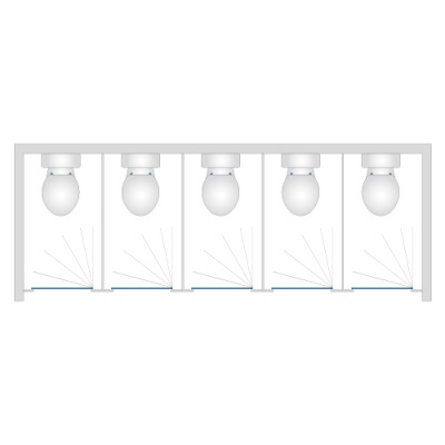 Nursery 'Lollipop' Enclosed Between Walls - 5 Cubicle Pack