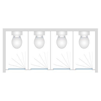 Nursery 'Wave' Enclosed Between Walls - 4 Cubicle Pack