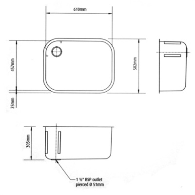 Pland Stainless Sanitary Bowl With Raised Upstand Waste