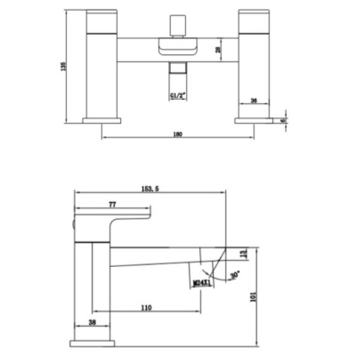 Raven Matt Black Bath Shower Mixer & Kit