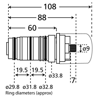 Replacement Thermostatic Shower Cartridge