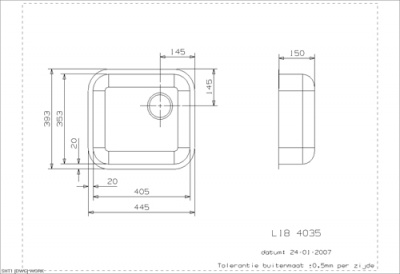 Standard Rectangular Inset Dental Sink Pack