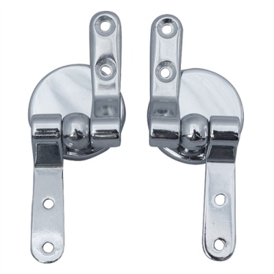 Pair of Adjustable Chrome Toilet Seat Hinges - For Wooden Seats