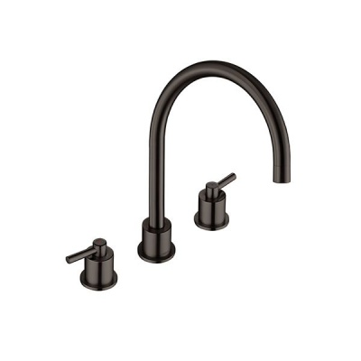 Aero 3 Hole Gunmetal Finish Kitchen Tap