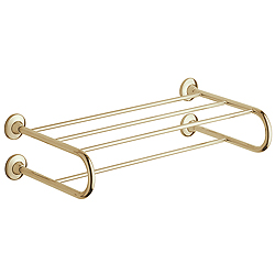 Ascot Double Towel Rack - Gold