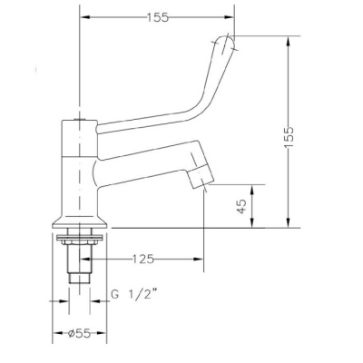 Genebre Care Elbow Lever Water Tap