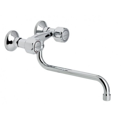 Gamma Twin Handle Wall Mounted Sink Mixer