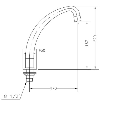 Hart Short Reach Swivel Spout For Basins & Sinks