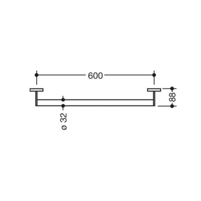 HEWI 60cm Support Rail - Stainless Steel