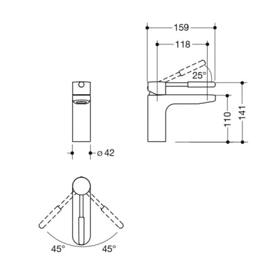 AQ800 'K' Accessible Lever Basin Mixer- Chrome