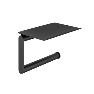 System 900 Toilet Roll Holder With Shelf - Black