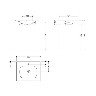 Hewi white oval basin
