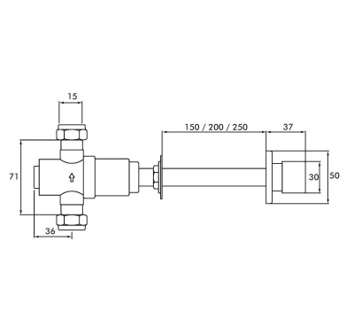 Intatec Secure Extended Spindle Vandal Resistant Shower Control