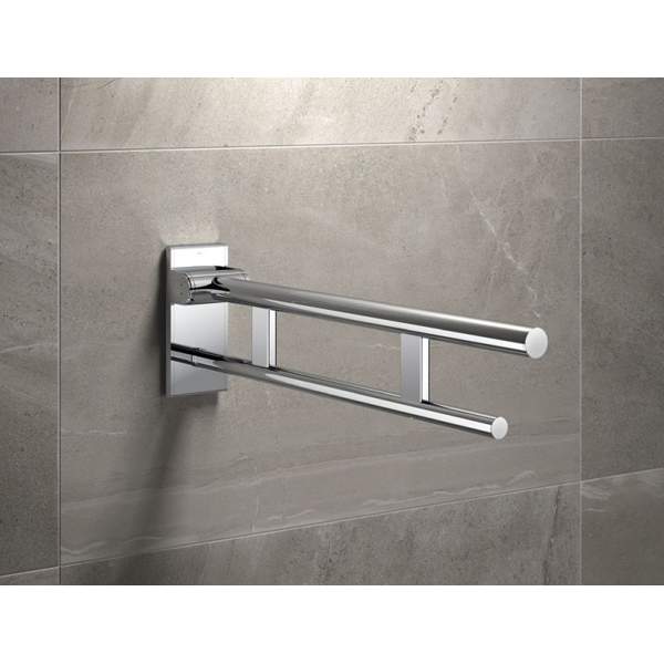 System 900 Duo Hinged Support Rail - Polished Chrome - NotJustTaps.co.uk