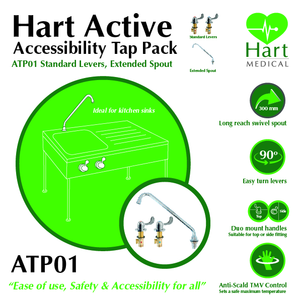 Hart Accessible Long Reach Tap Easy Control Valves NotJustTaps.co.uk