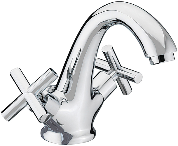 Avant cross handle monobloc basin mixer with fixed spout