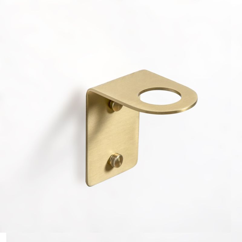 Single Hole Bottle Holder - Brushed Brass