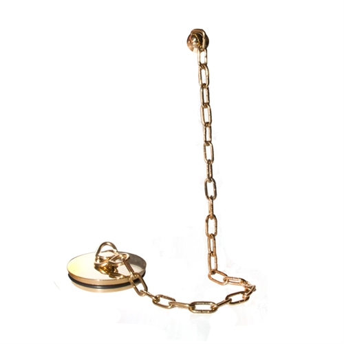 Replacement Basin Plug, Chain & Stay Gold - NotJustTaps.co.uk
