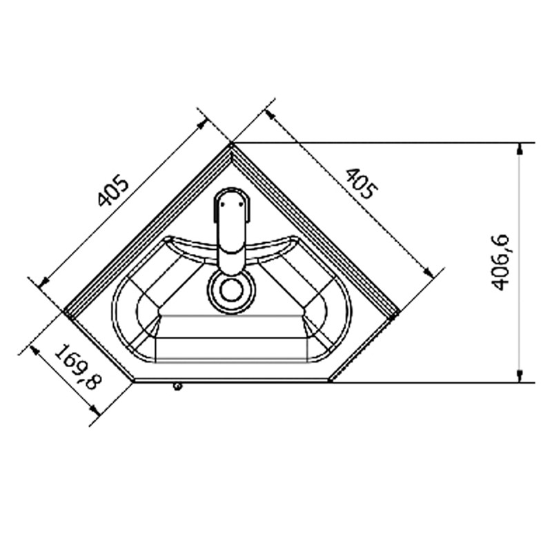 Opal Corner Vanity Unit Set 380 wide with Single Door NotJustTaps.co.uk