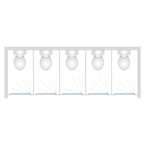 Enclosed Between Walls - 5 Cubicle Pack