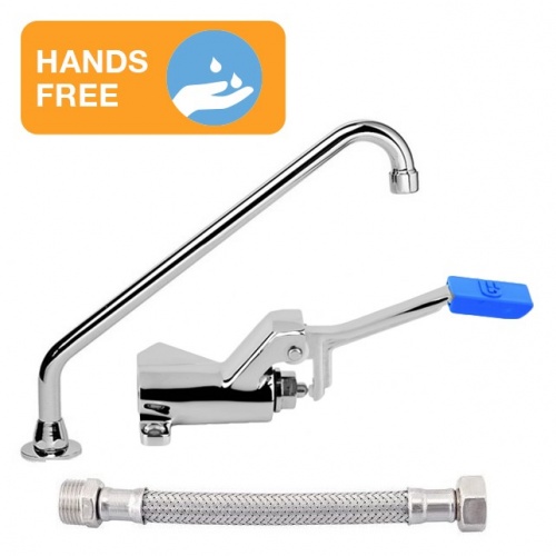 Foot Pedal Control Set with Long Reach Swivel Spout | Foot Control Handwashing