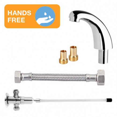 Knee Operated Flow Control and Fixed Spout Set | Hands Free Washing