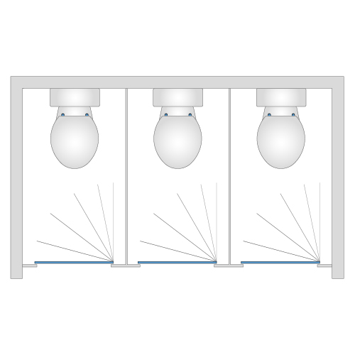 Nursery 'Wave' Enclosed Between Walls - 3 Cubicle Pack