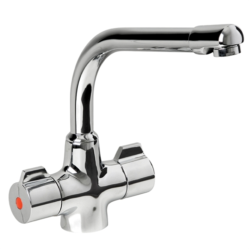 Rio Cruciform Twin Handle Monobloc Kitchen Mixer Tap