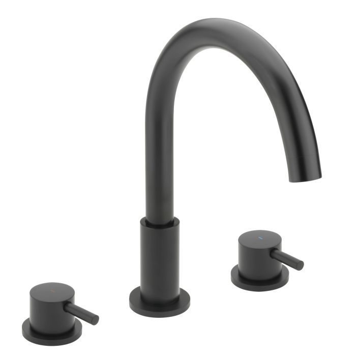 Ergo Matt Black 3 Hole Bath Filler