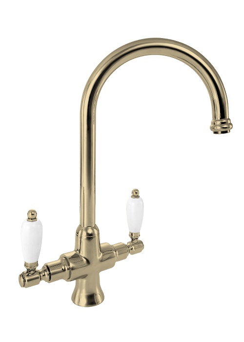 Gold Mono Mixer Tap Gold Kitchen Tap NotJustTaps.co.uk