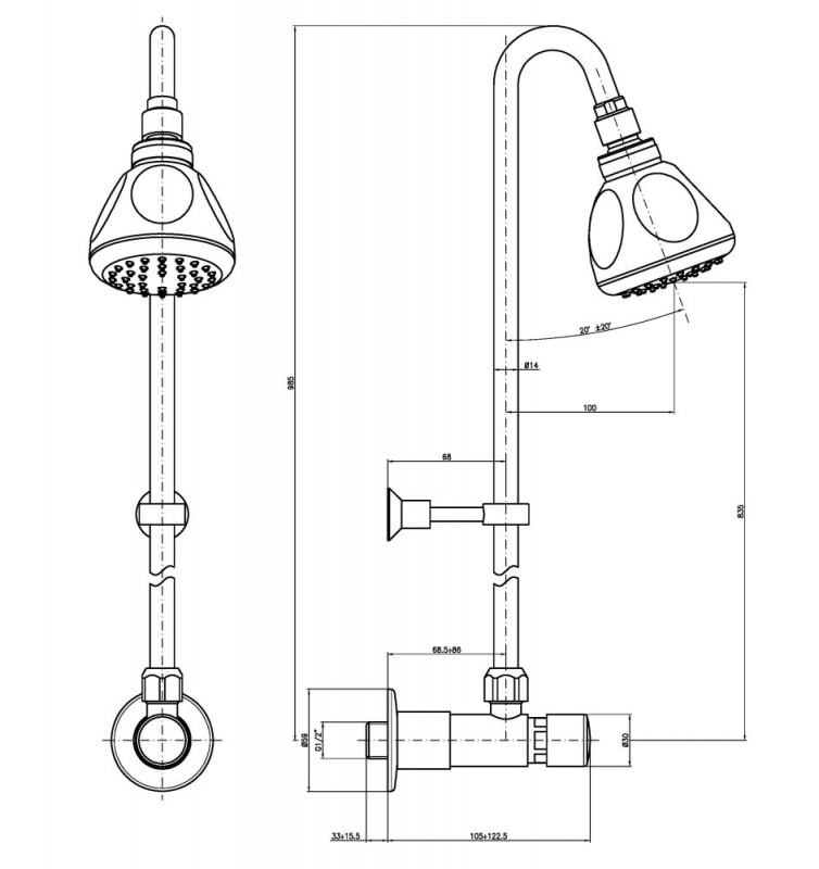 The Sports Timed Flow Commercial Shower Set - NotJustTaps.co.uk