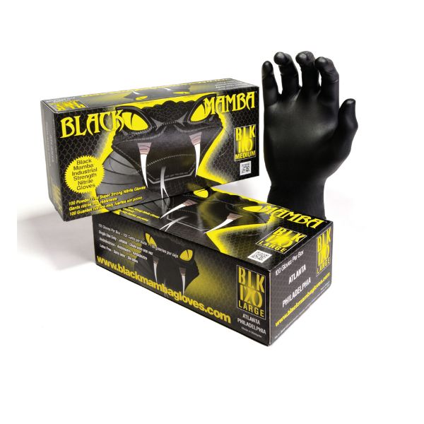 Black Mamba Disposable Nitrile Gloves – LARGE